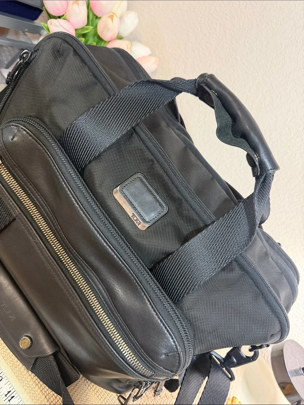 TUMI Alpha Expandable Convertible Briefcase Backpack Ballistic w/ Hang Tag